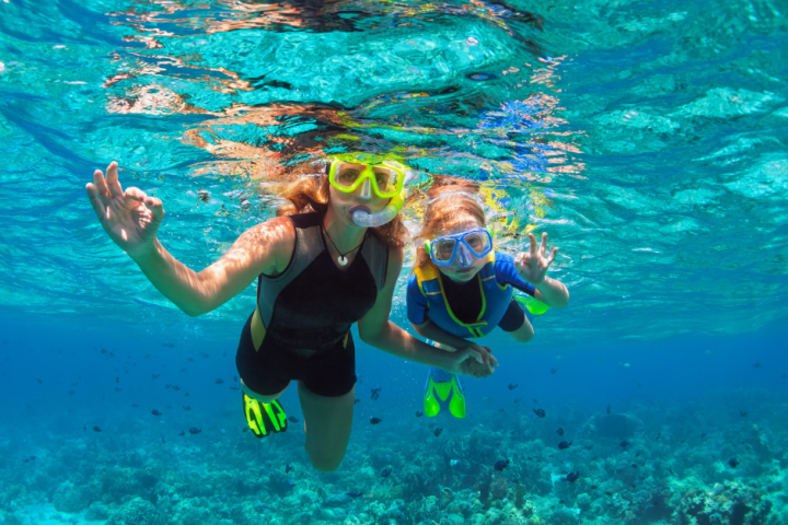 a person swimming in the water