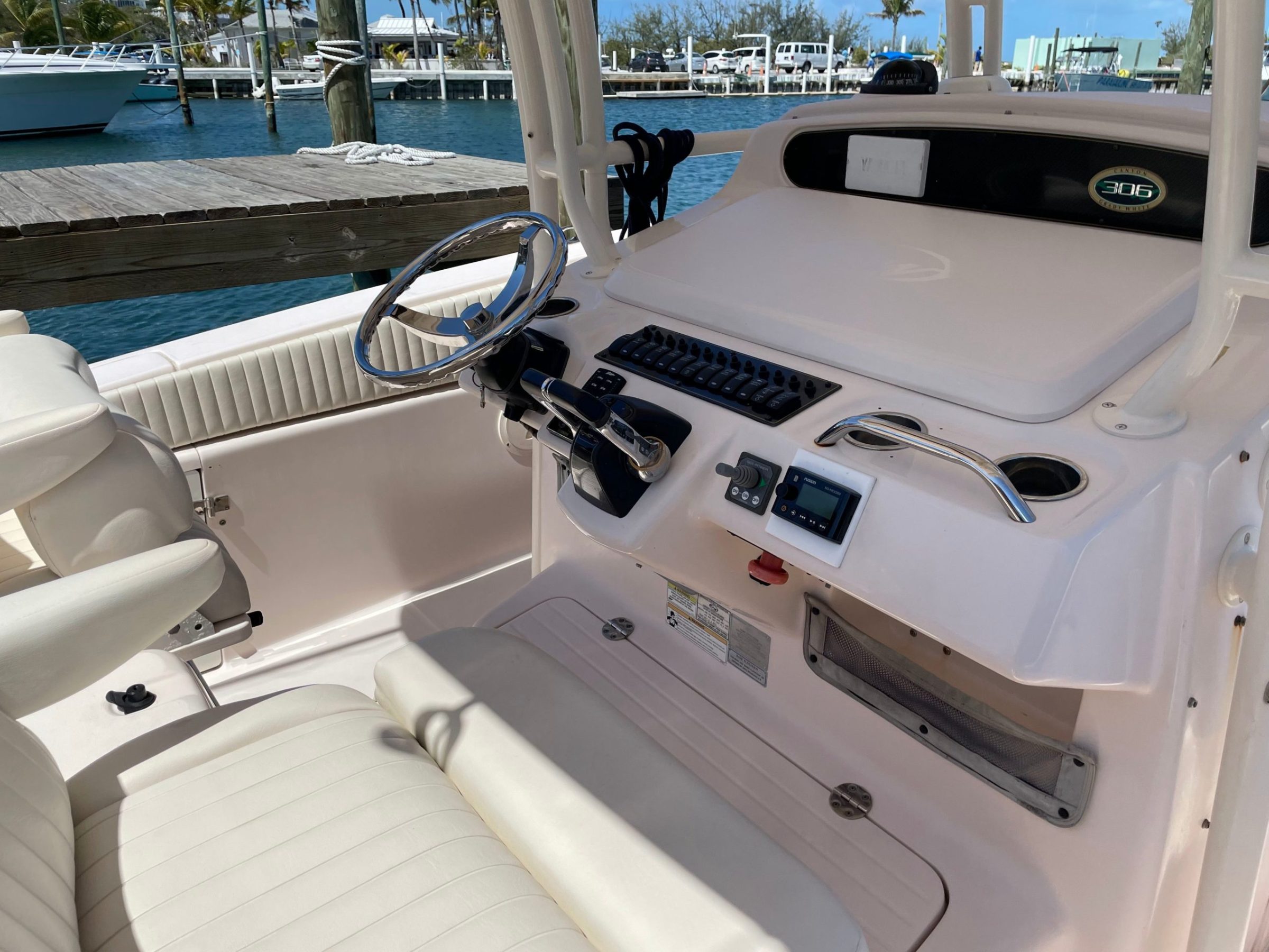 a boat that is sitting on the side of the road