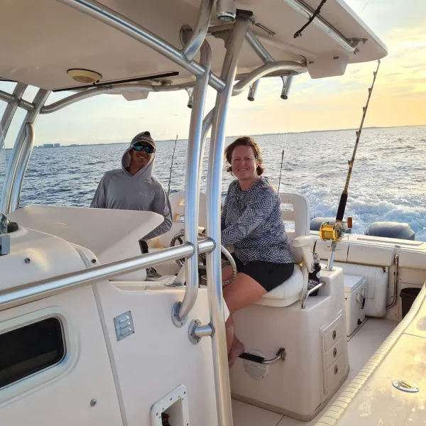 a group of people on a boat