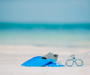 a close up of an umbrella on a beach