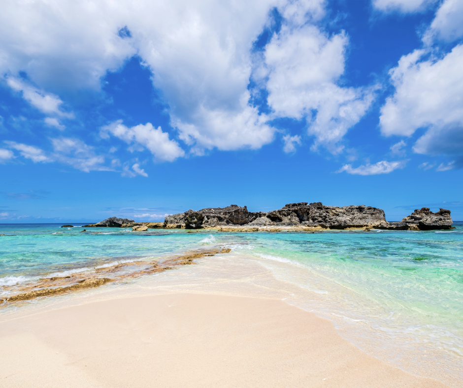 a sandy beach next to a body of water